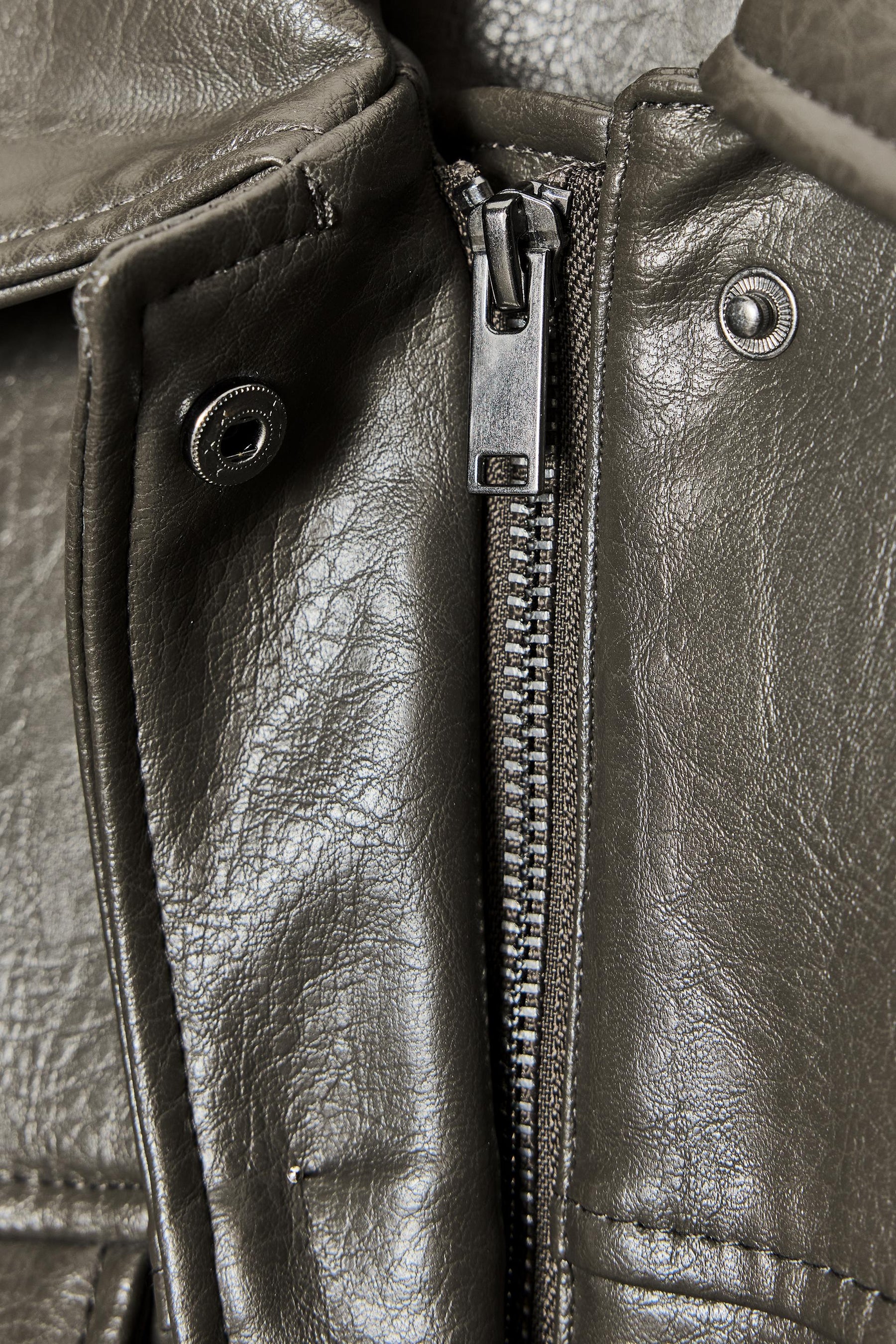 FAUX LEATHER JACKET WITH POCKETS - Image 6