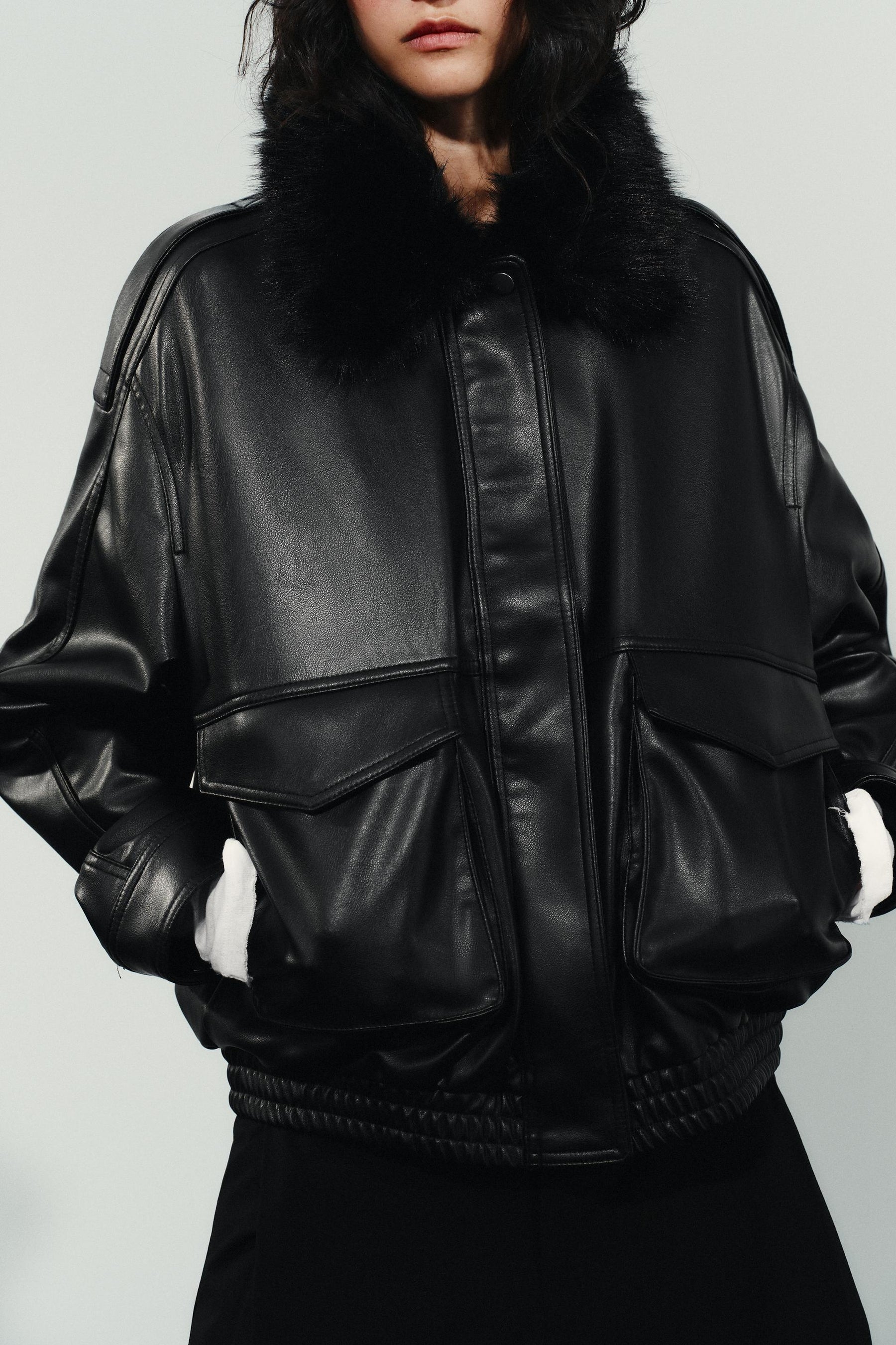 Jacke mit Kunstpelzkragen