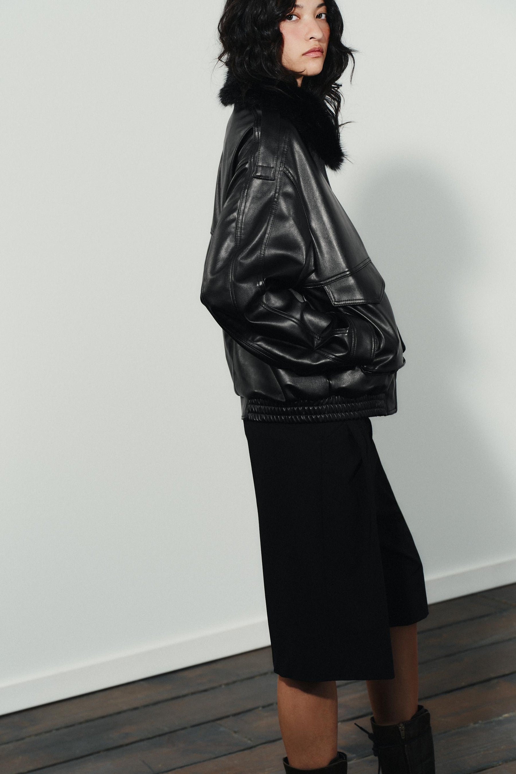 Jacke mit Kunstpelzkragen