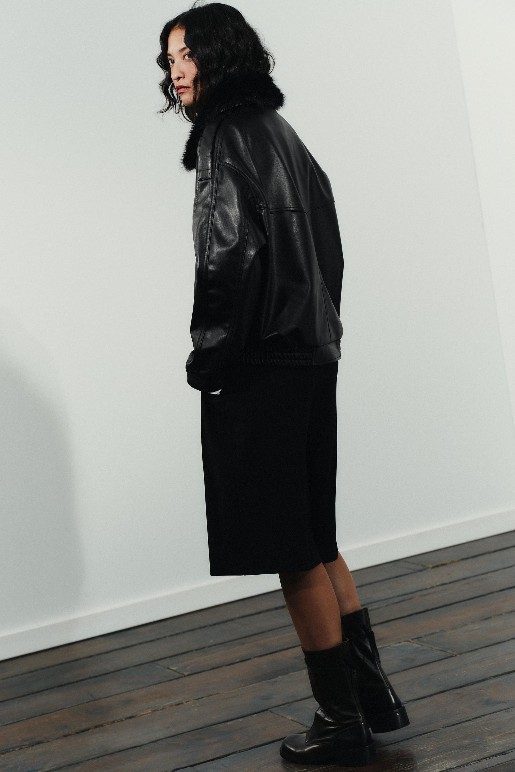 Jacke mit Kunstpelzkragen