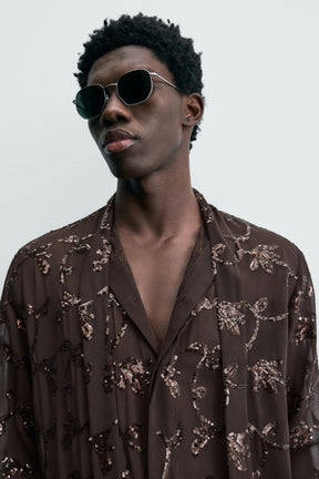 LIMITED EDITION SEQUINNED SEMI-SHEER SHIRT - Image 6