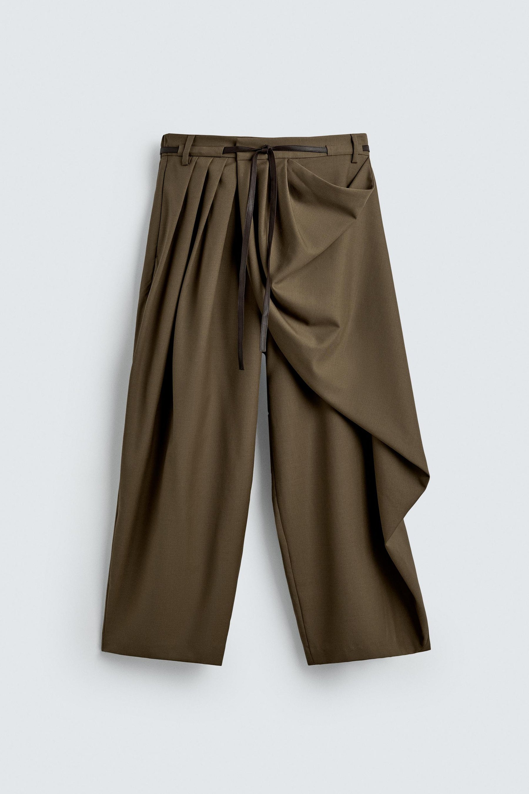 Draped Cross-Detail Trousers