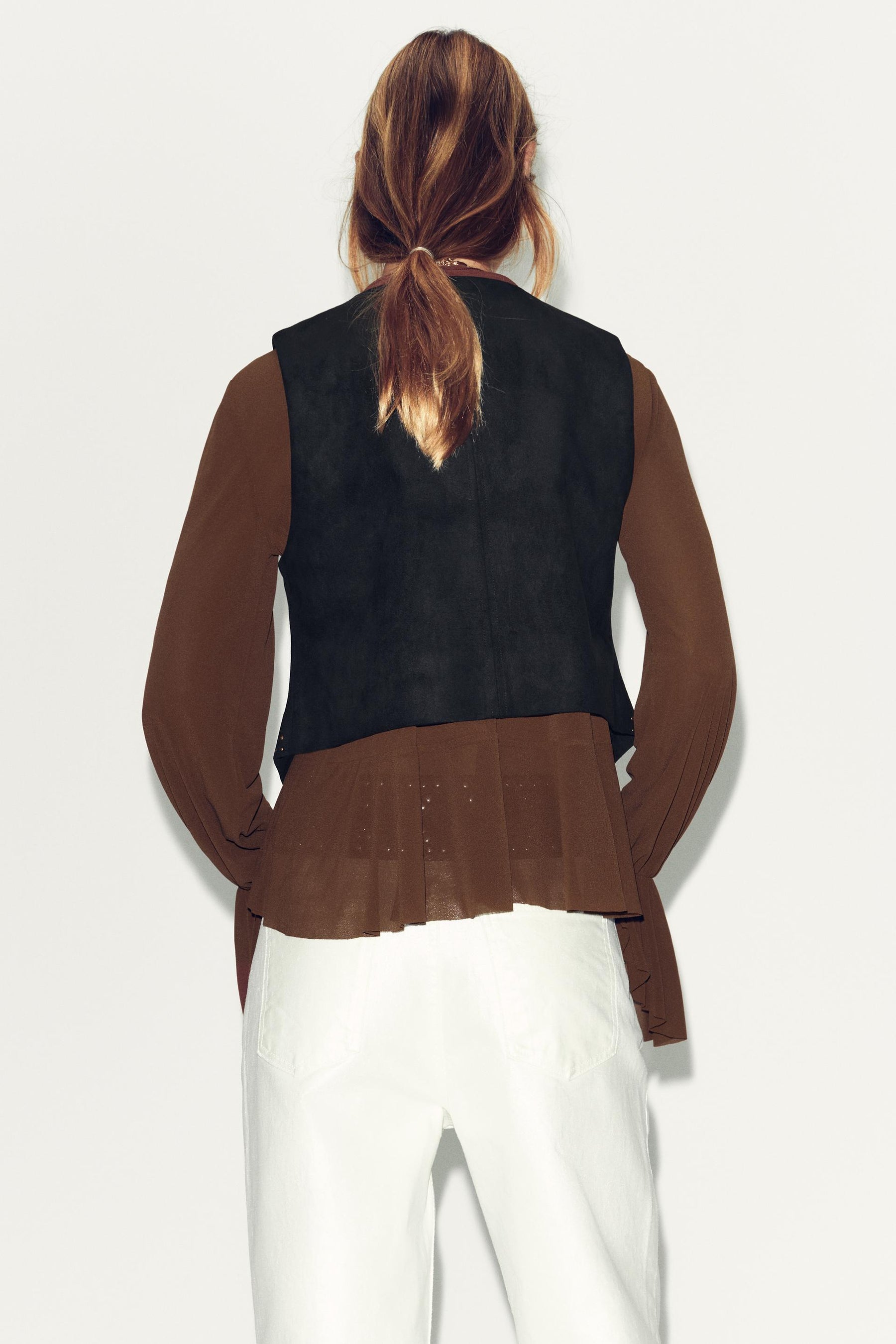 FAUX SUEDE WAISTCOAT WITH BEADED EMBROIDERY - Image 4