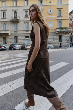 FAUX SUEDE WAISTCOAT WITH POCKETS - Image 3