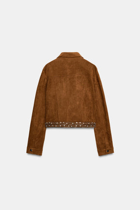 FAUX SUEDE STUDDED JACKET - Image 6