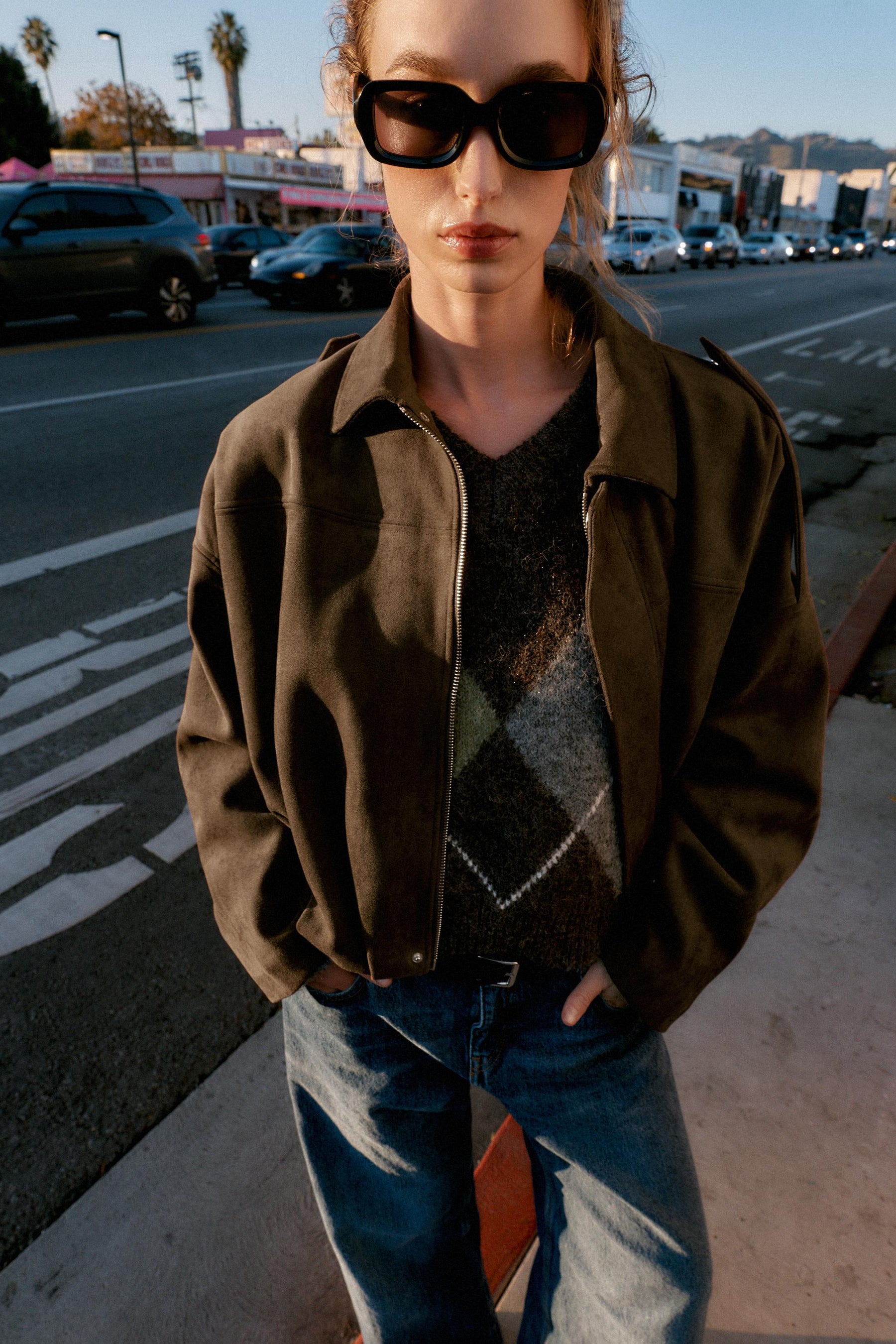 Wildleder-Bomberjacke 