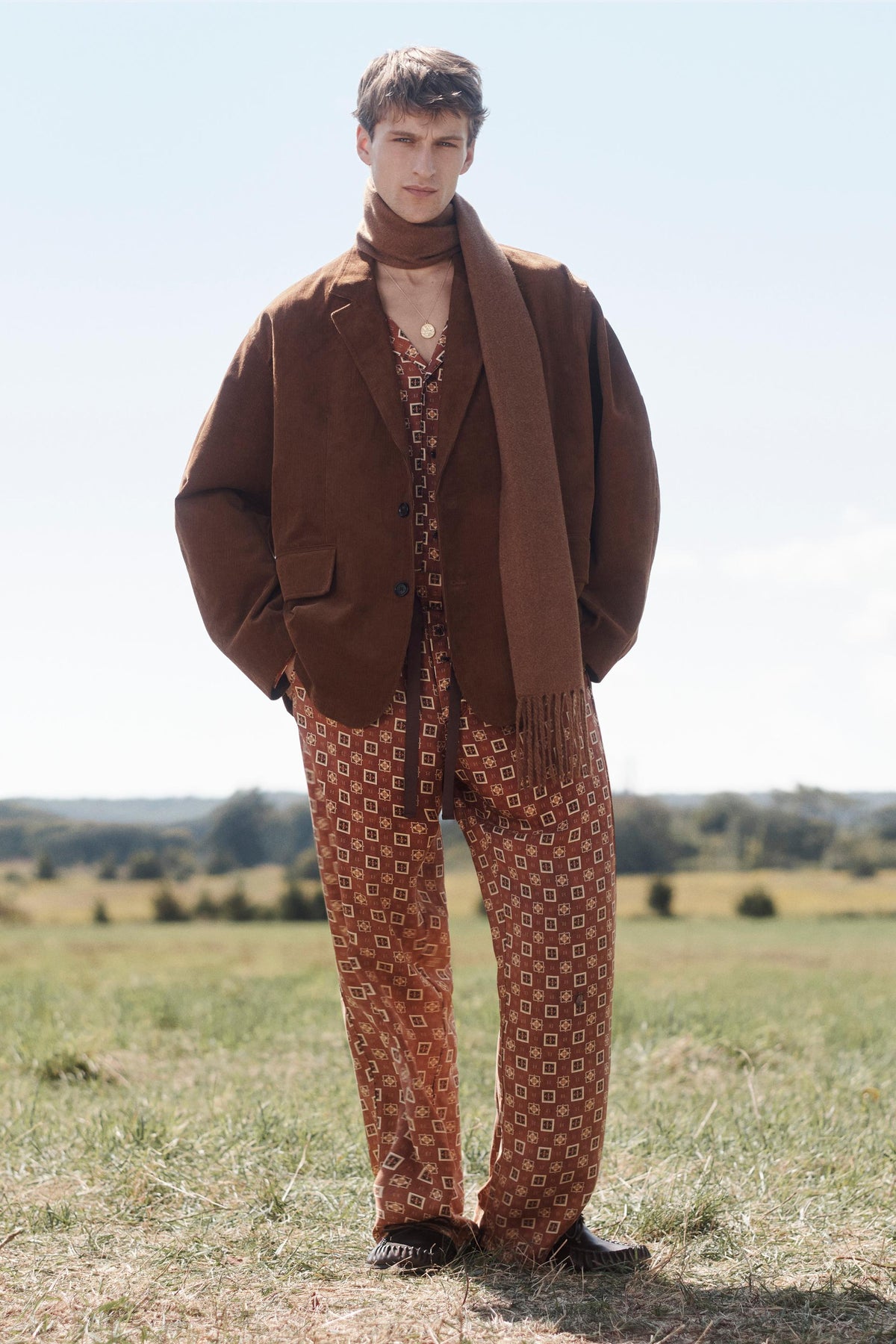 LIMITED EDITION 100% SILK PRINTED TROUSERS - Image 1