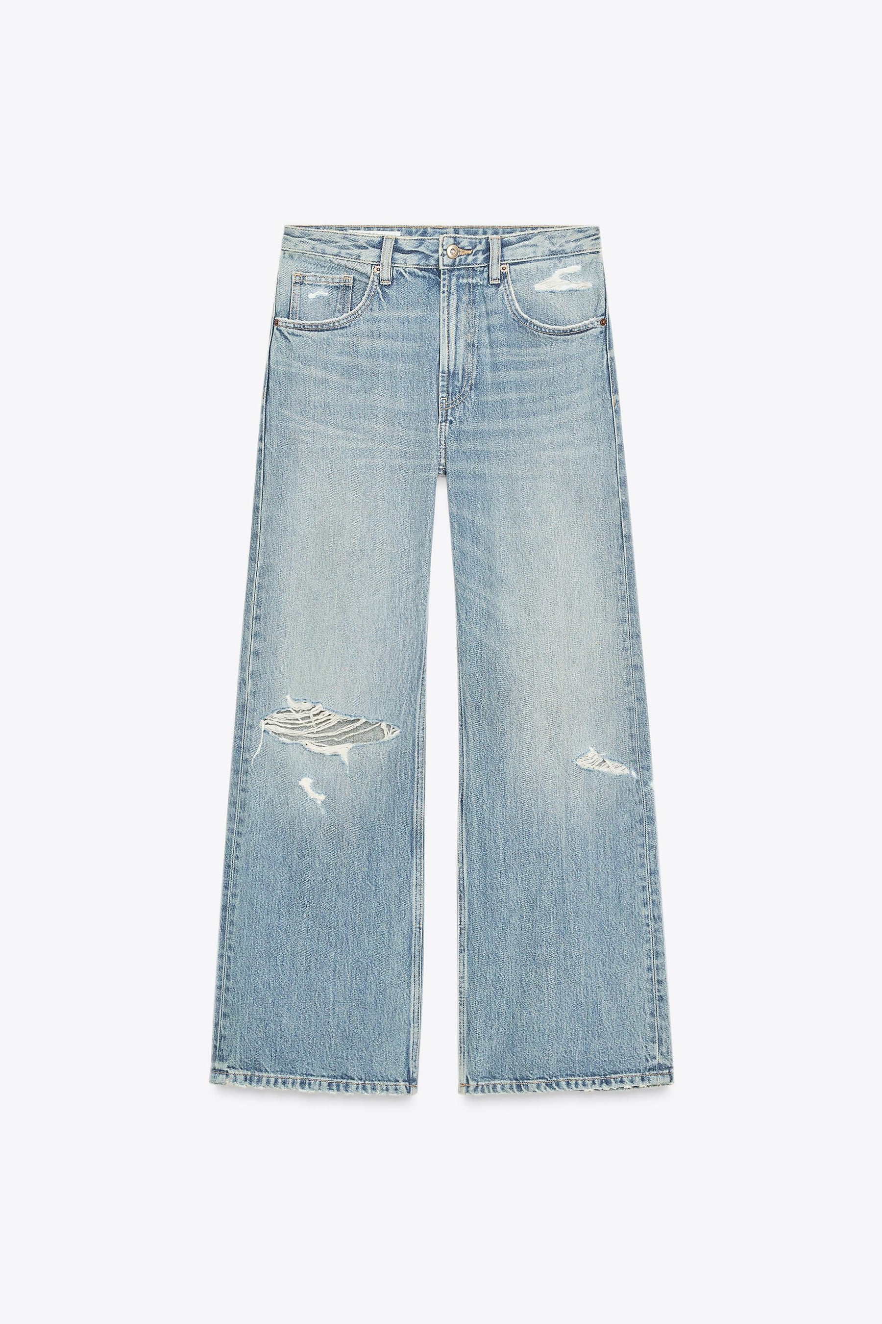 Zerrissene Boyfriend-Jeans mit mittelhohem Bund