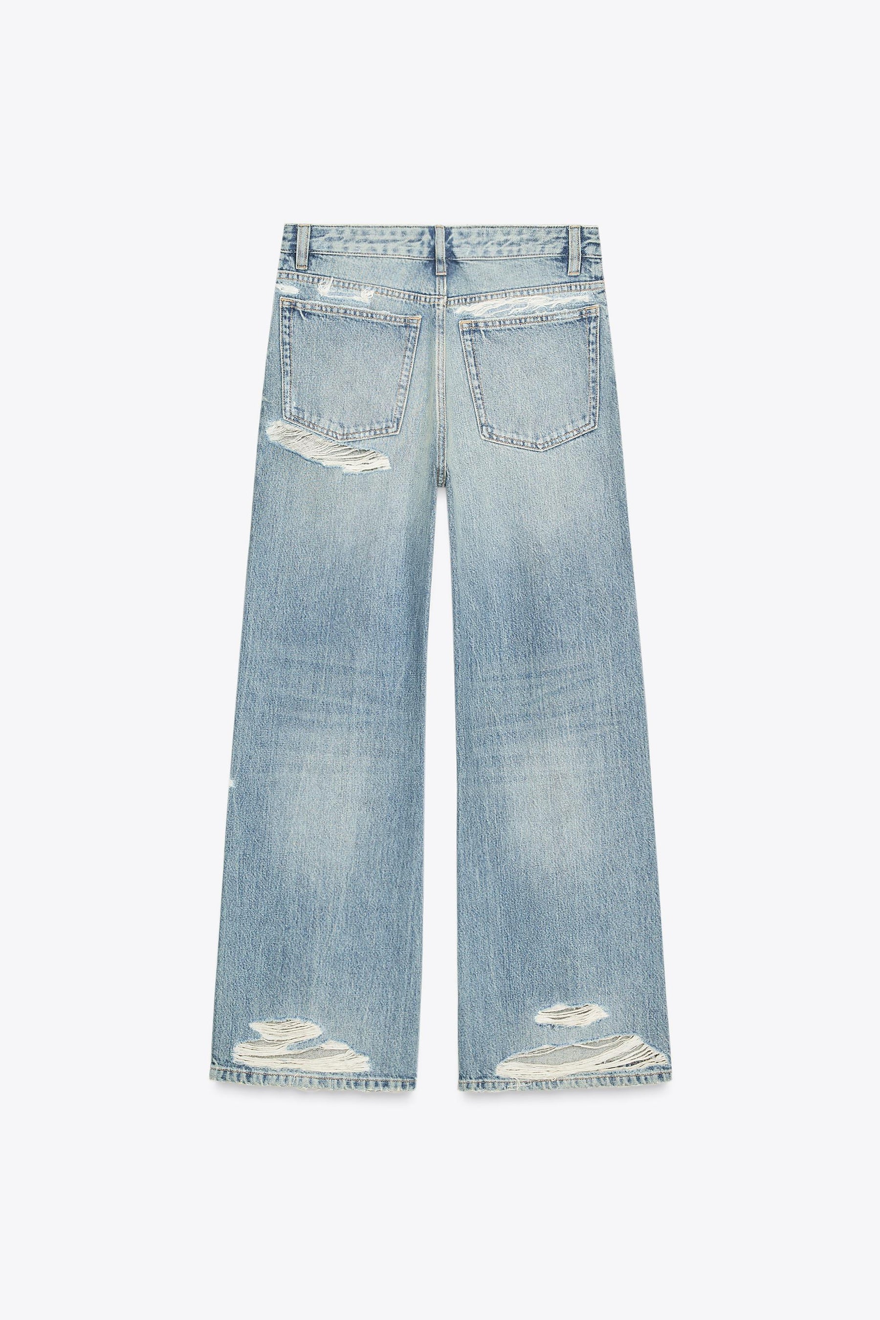 Zerrissene Boyfriend-Jeans mit mittelhohem Bund