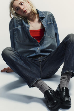 Gerade geschnittene Jeans mit niedrigem Bund