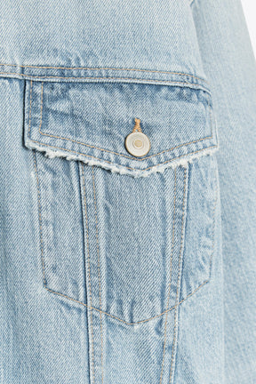 Überhemd aus zerrissenem Denim