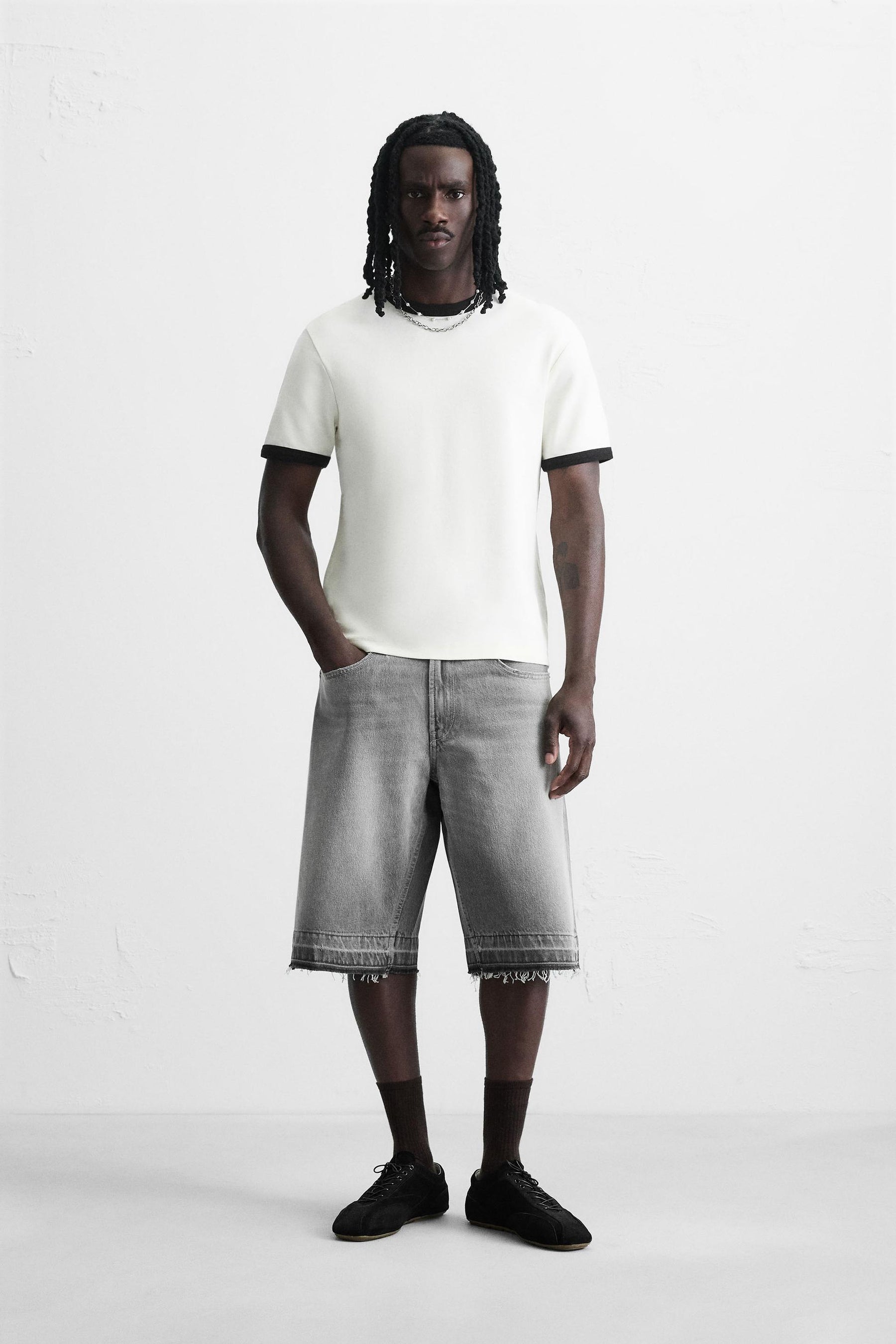 BAGGY FIT DENIM BERMUDA SHORTS - Image 1