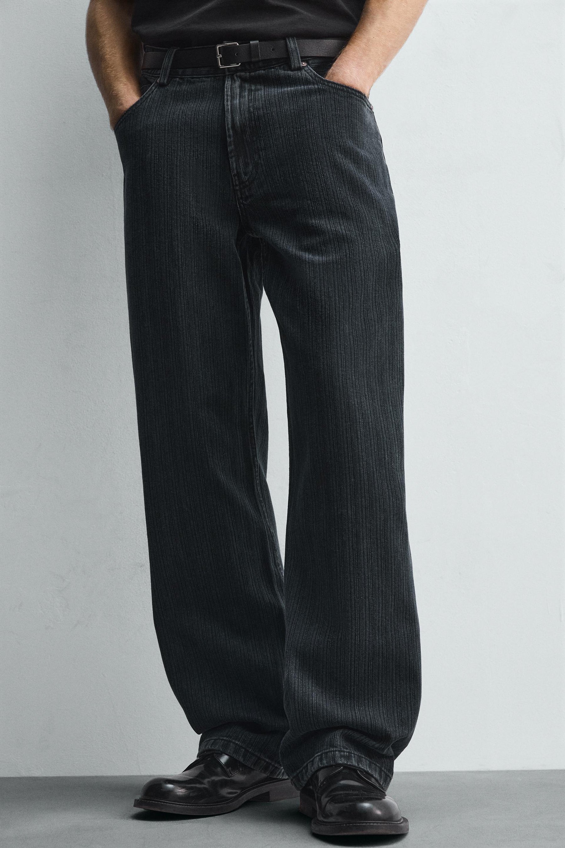 TEXTURED STRIPE JEANS - Image 5