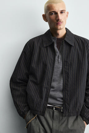 STRIPED CROPPED FIT JACKET - Image 5