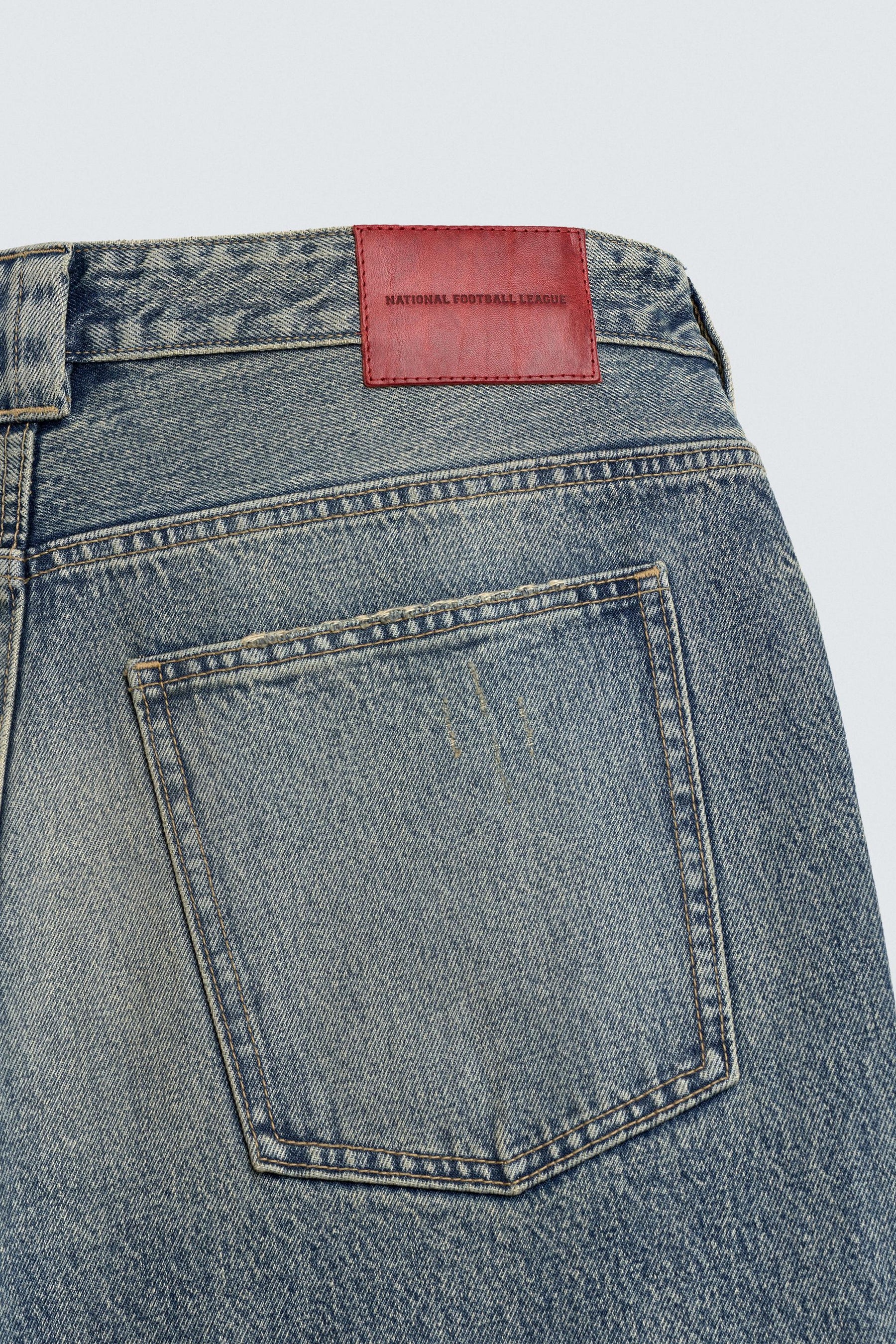 RELAXED FIT EMBROIDERED NFL MIAMI DOLPHINS JEANS - Image 9