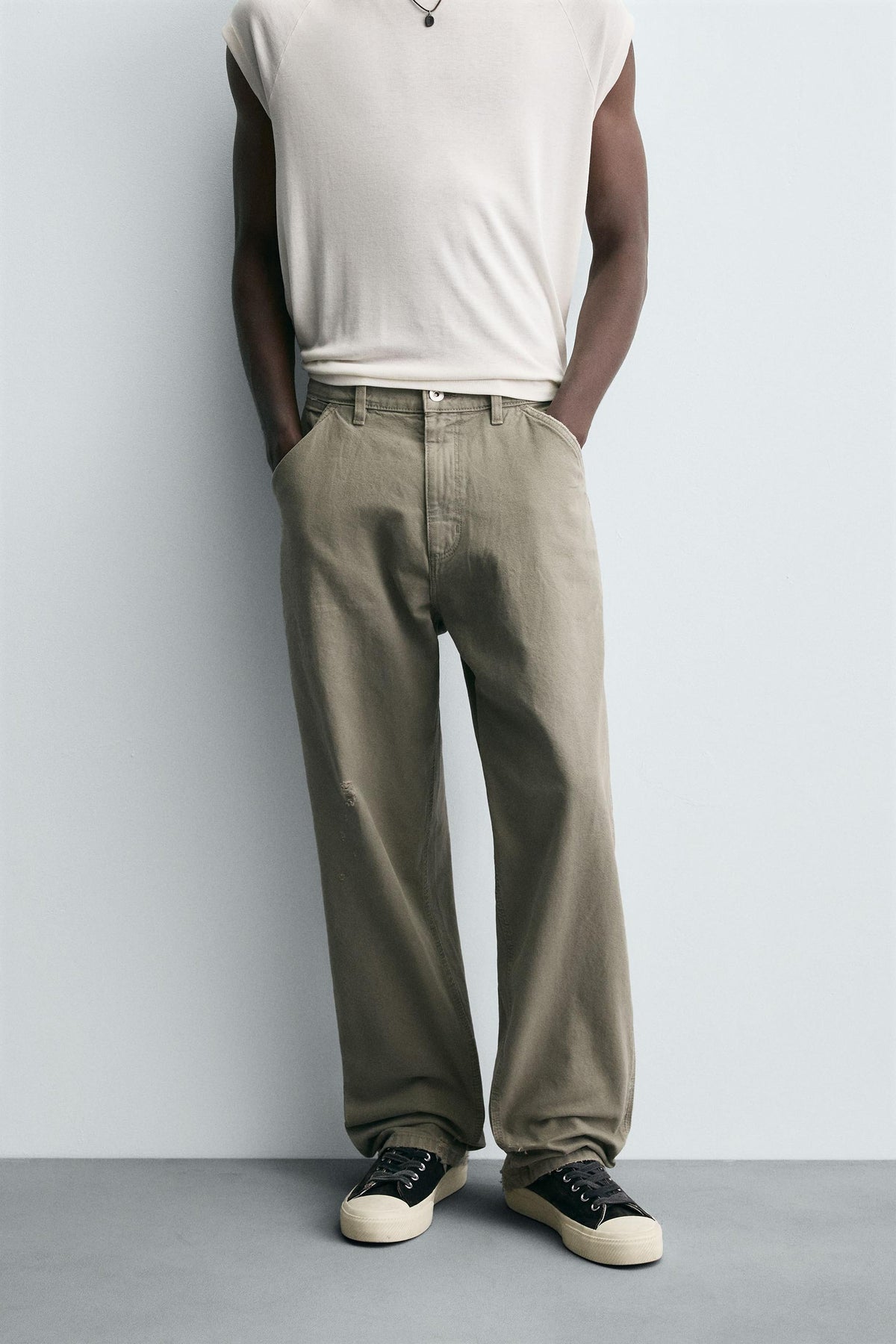 WASHED EFFECT CARPENTER TROUSERS - Image 2
