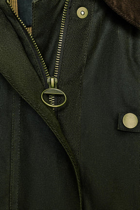 Jacke mit gewachstem Kontrastkragen