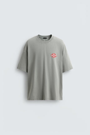 WASHED T-SHIRT WITH CONTRAST PRINT - Image 7