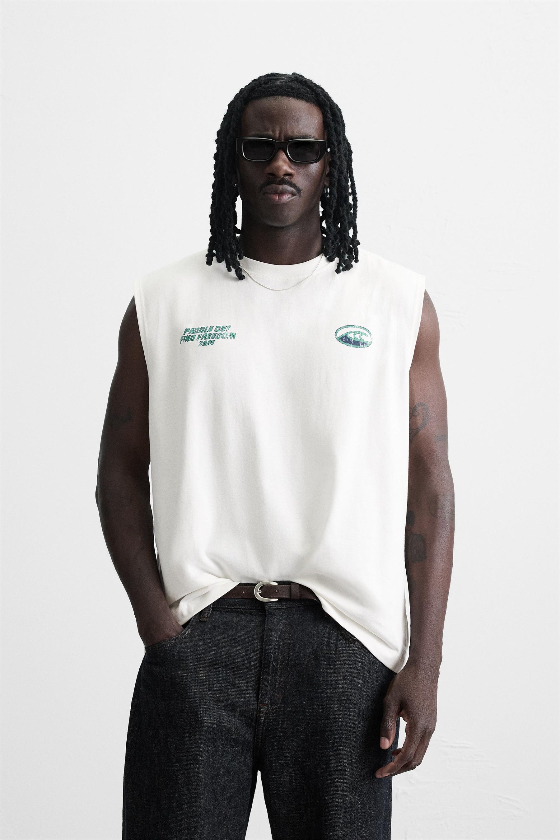 WASHED PRINTED TANK TOP - Image 2