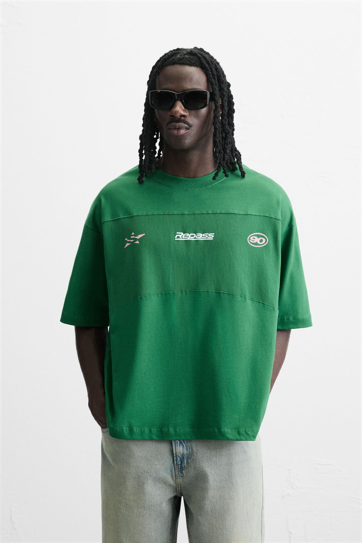 T-SHIRT WITH MESH STRIPE - Image 2