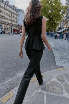 Hose mit geradem Bein und Fischgrätmuster