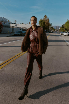 Elastischer Bund aus Kunstleder