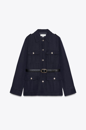 GÜRTELJACKE MIT TASCHEN