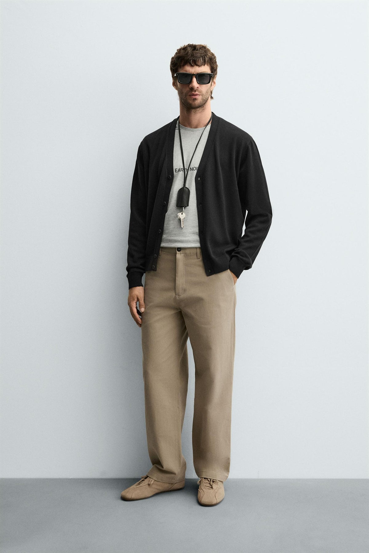 STRAIGHT-LEG CHINO TROUSERS - Image 1