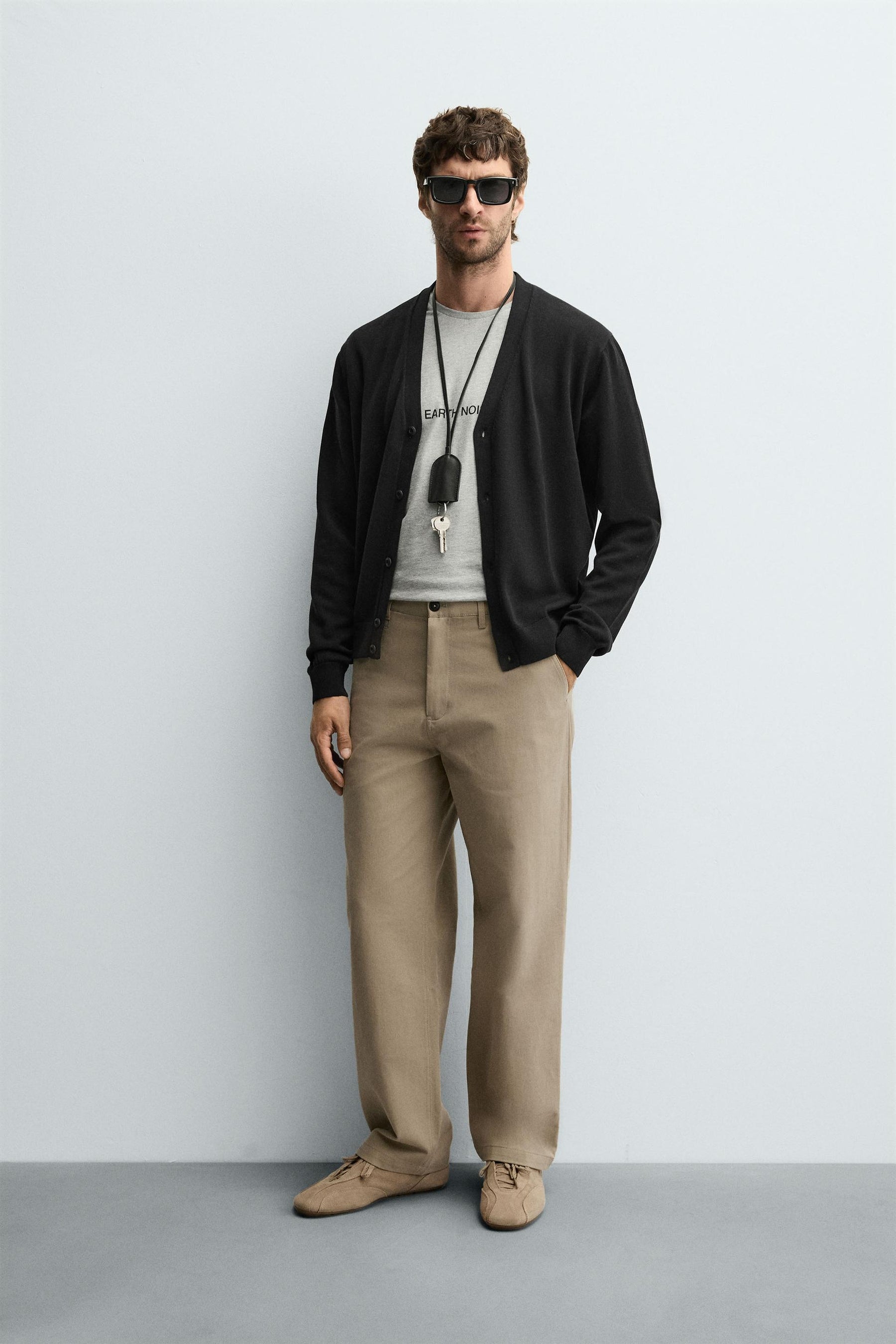 STRAIGHT-LEG CHINO TROUSERS - Image 1