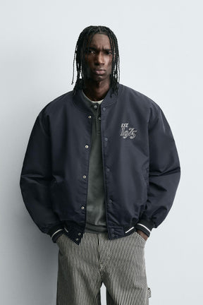 CONTRAST EMBROIDERY BOMBER JACKET - Image 2