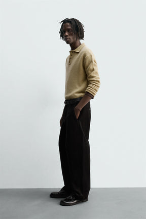 TEXTURED CARROT FIT TROUSERS - Image 4
