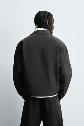 TEXTURED CROPPED FIT OVERSHIRT - Image 3