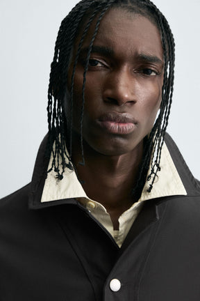 TEXTURED CROPPED FIT OVERSHIRT - Image 5