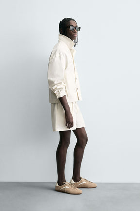 TEXTURED SHORTS WITH BELT - Image 4