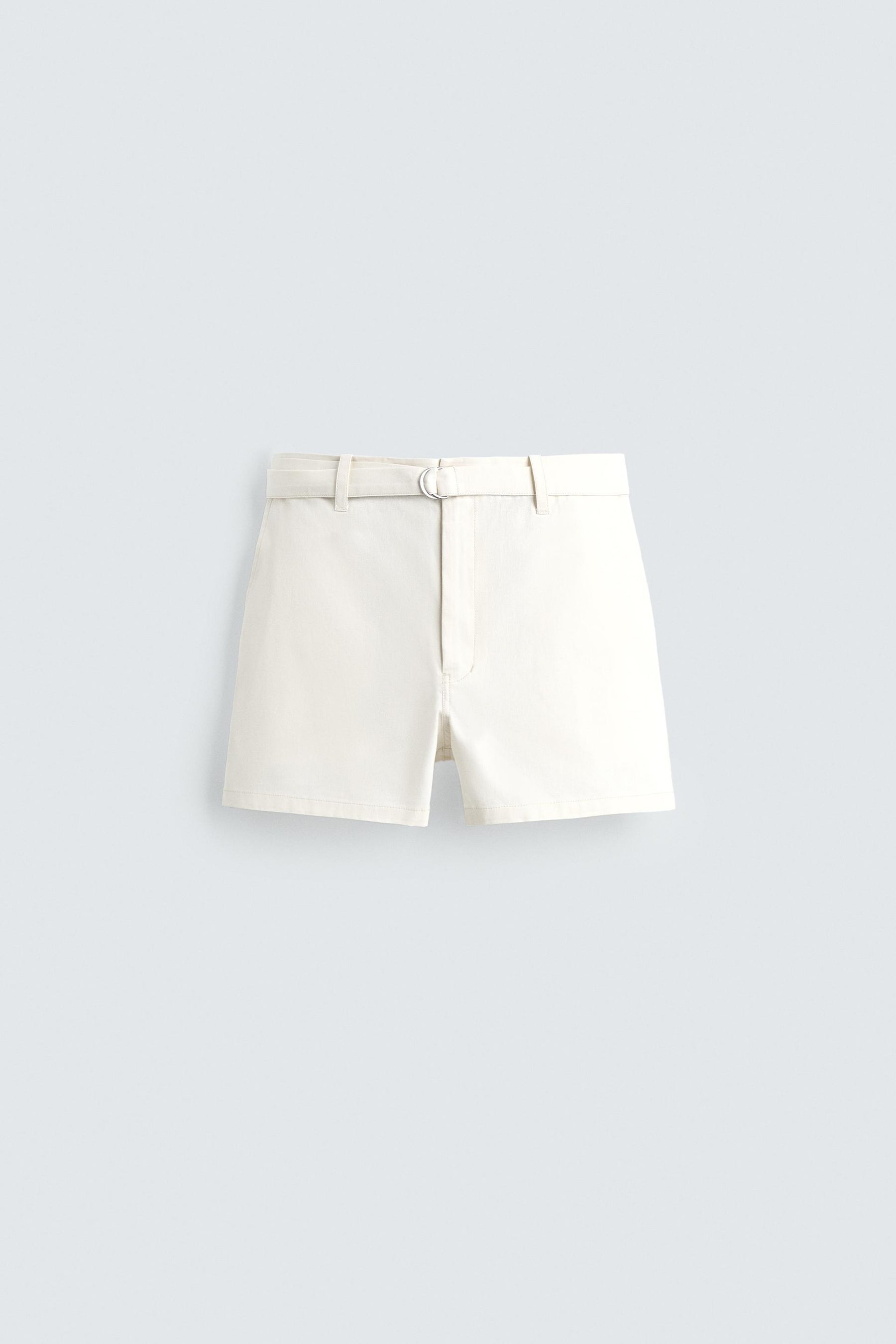 TEXTURED SHORTS WITH BELT - Image 6