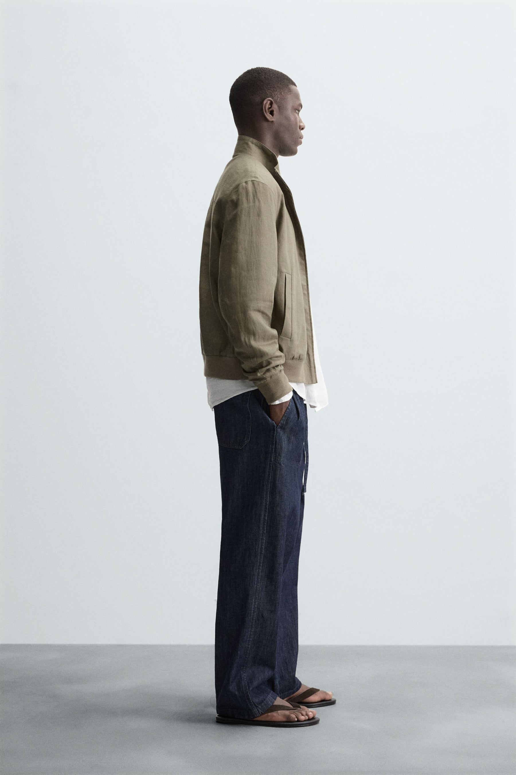 100% LINEN BOMBER JACKET - Image 4