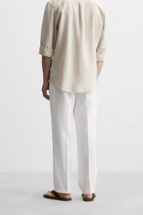 100% LINEN PLEATED TROUSERS - Image 3