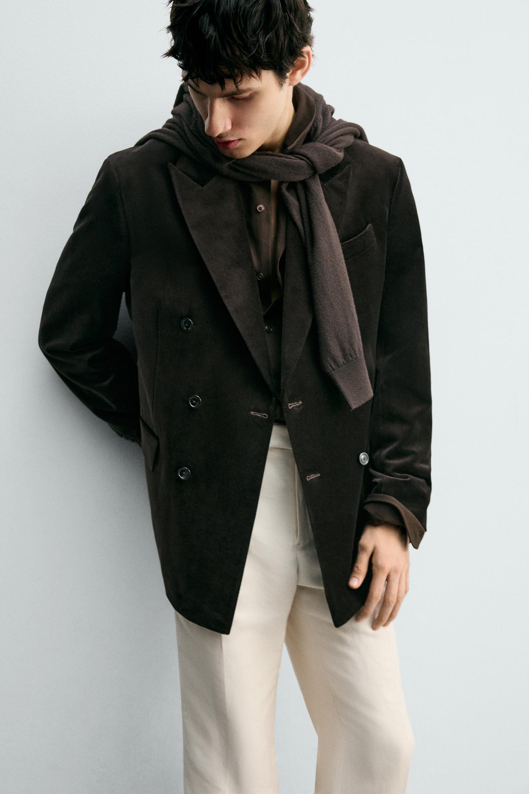 REGULAR FIT VELVET BLAZER - Image 5