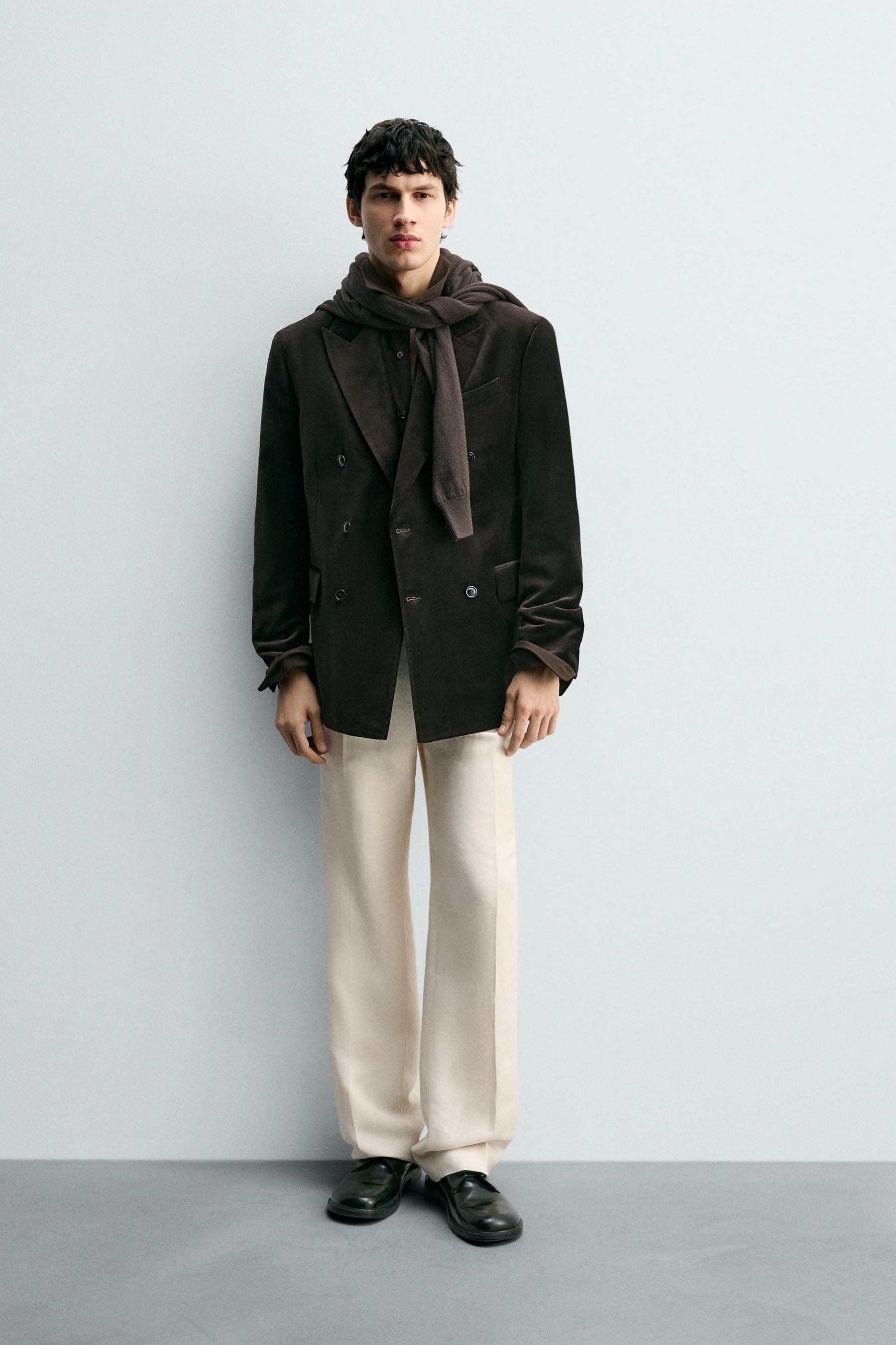 REGULAR FIT VELVET BLAZER - Image 1