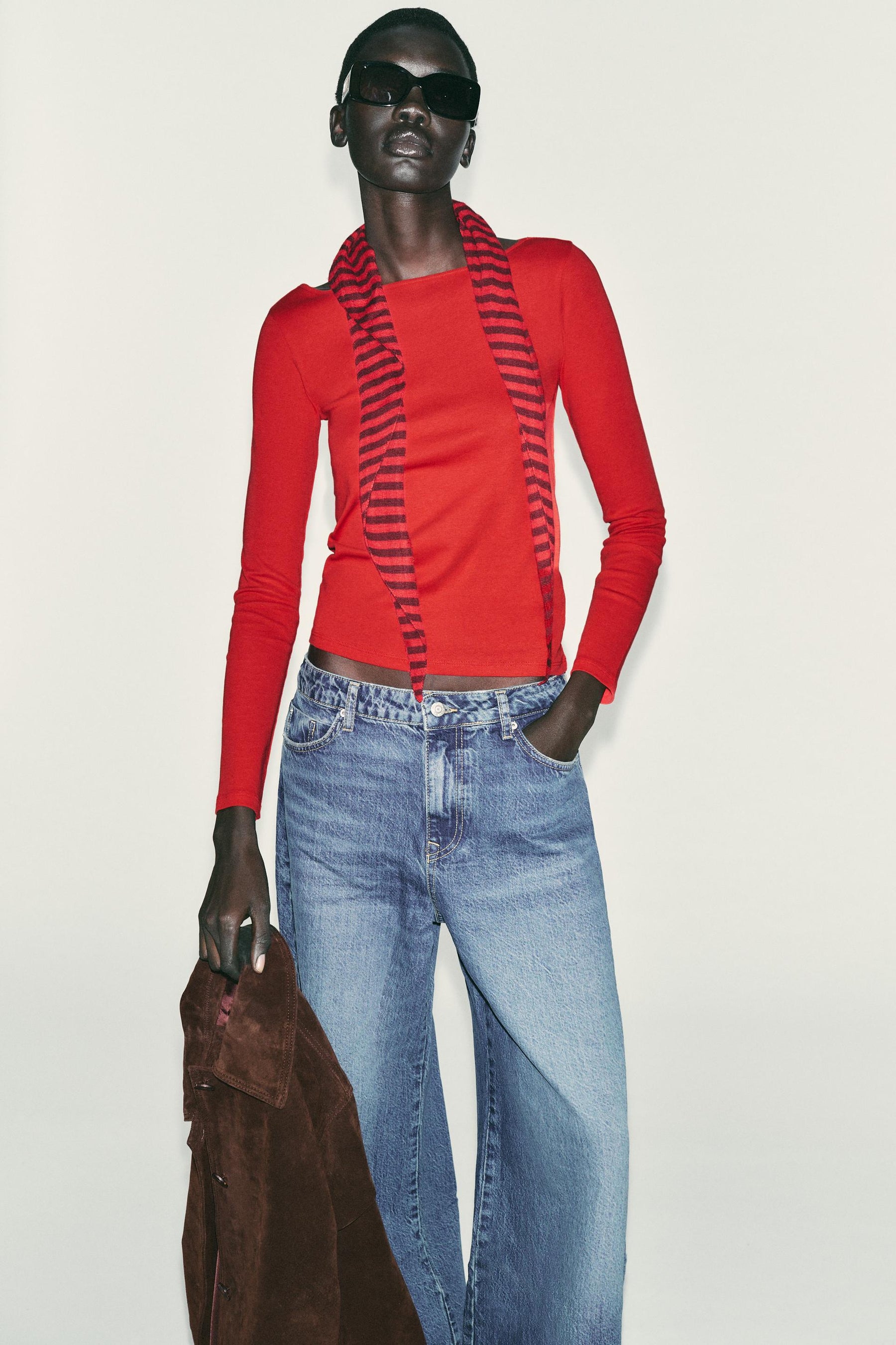 Baumwollhemd mit U-Boot-Ausschnitt