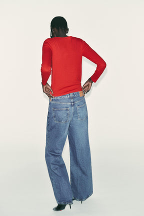 Baumwollhemd mit U-Boot-Ausschnitt