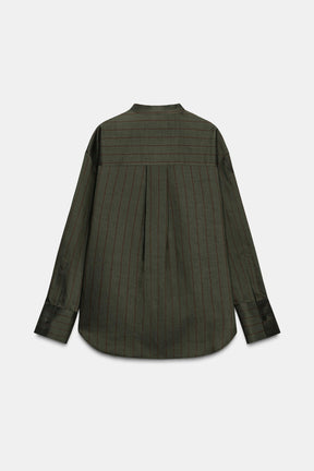 Gestreiftes Stehkragenhemd