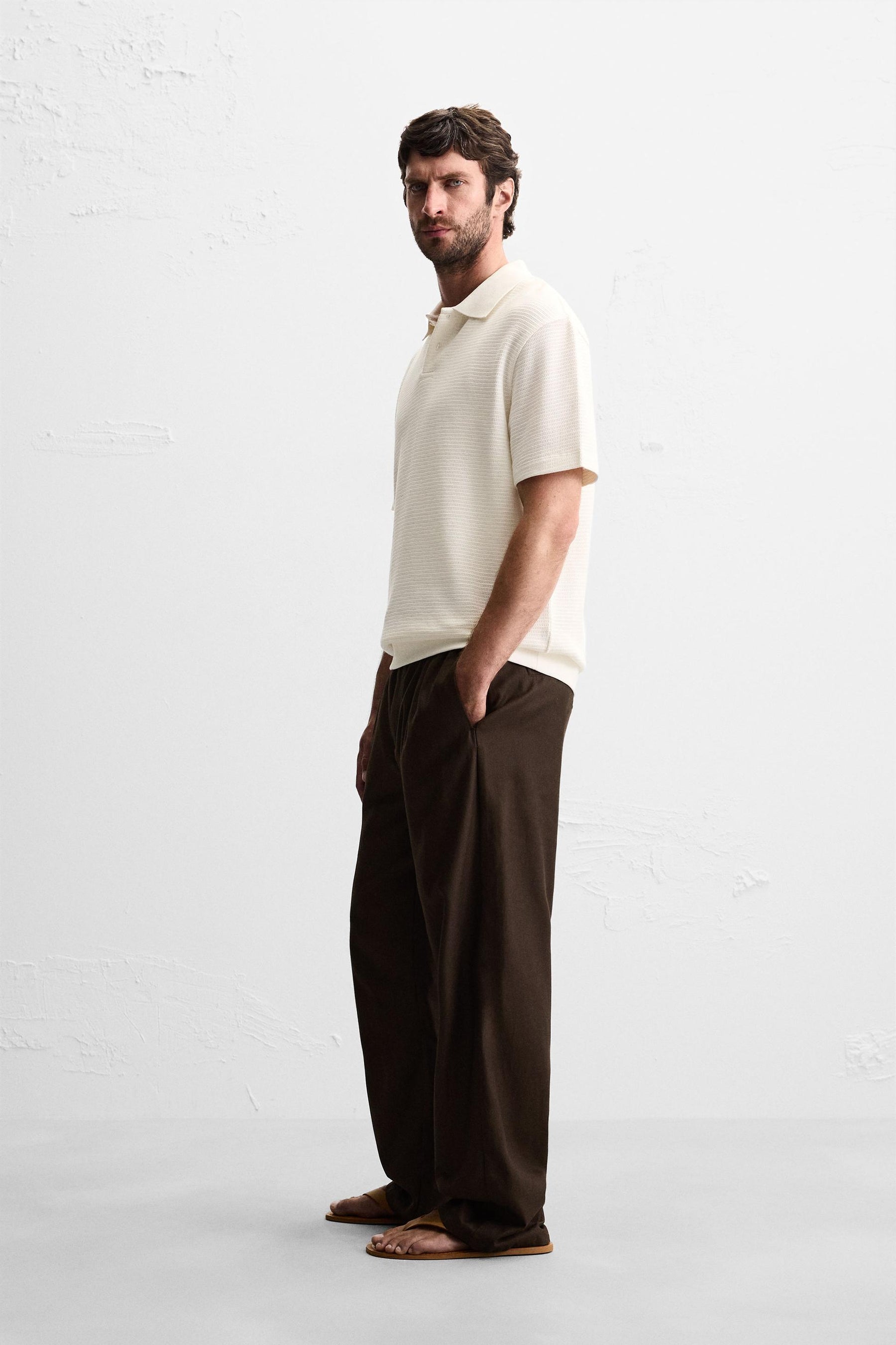 JACQUARD TEXTURED POLO SHIRT - Image 4