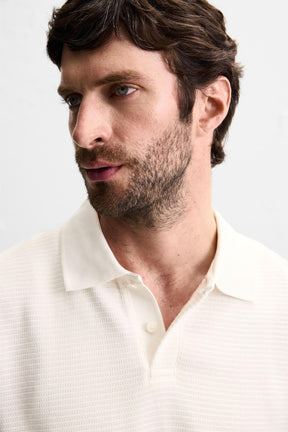 JACQUARD TEXTURED POLO SHIRT - Image 6