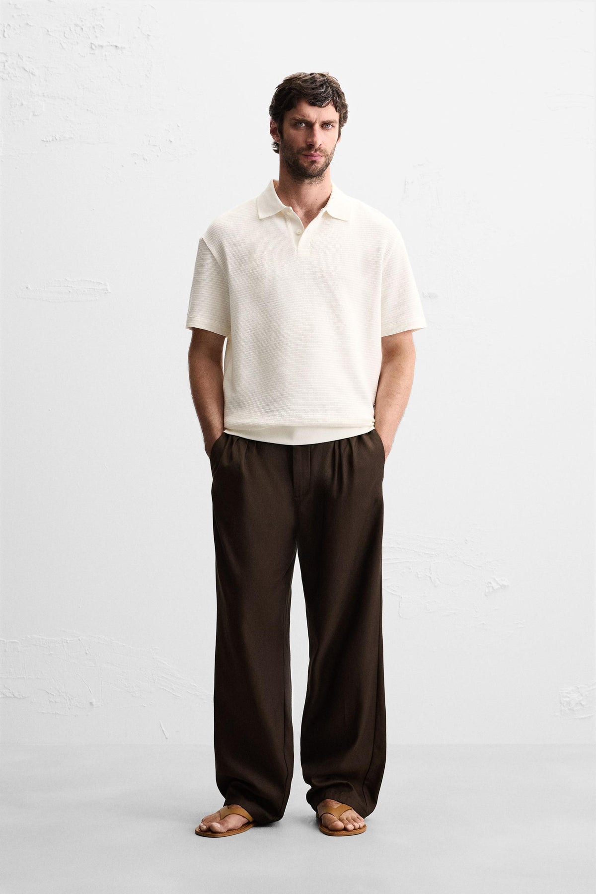 JACQUARD TEXTURED POLO SHIRT - Image 1