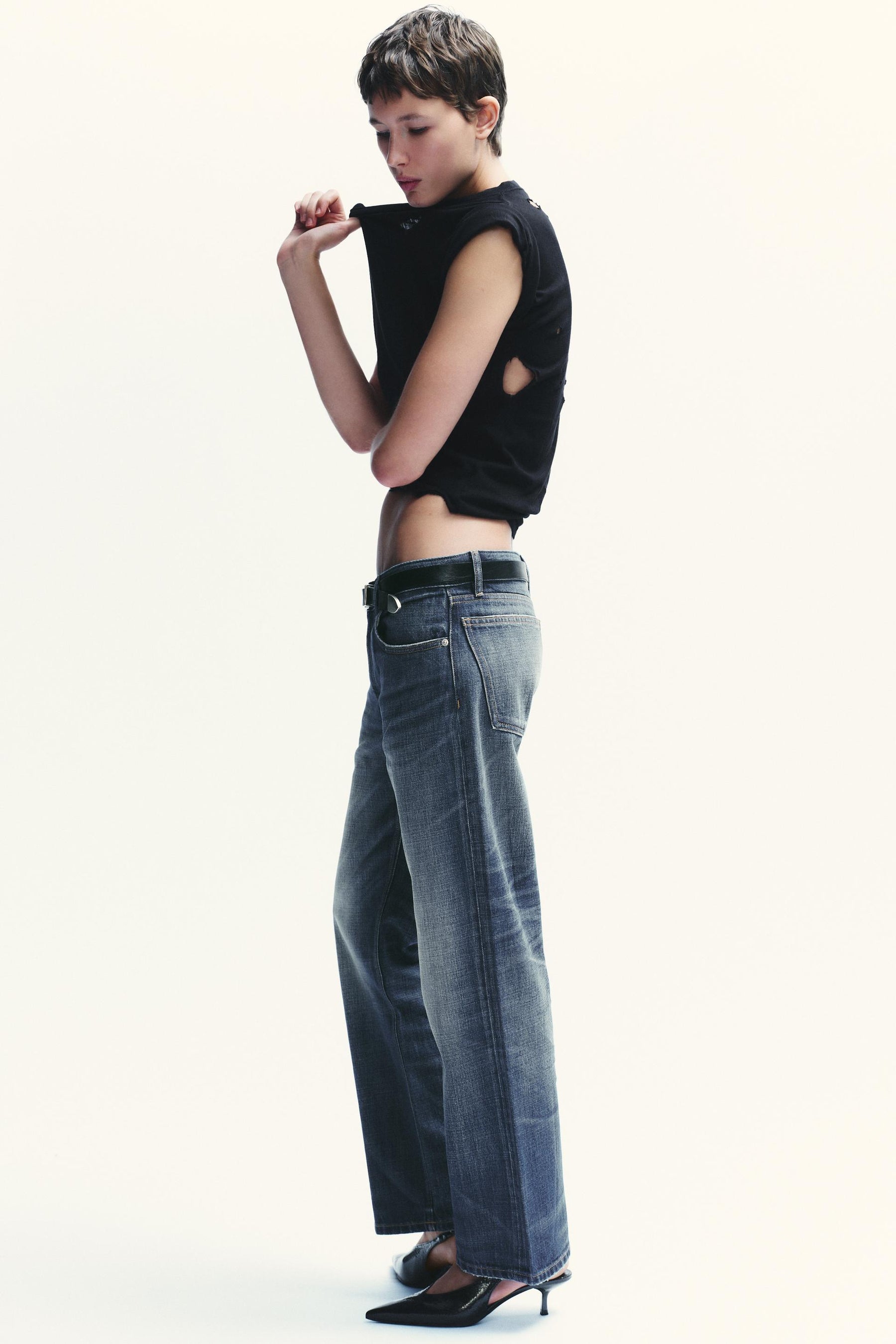 Cropped Straight Leg Jeans