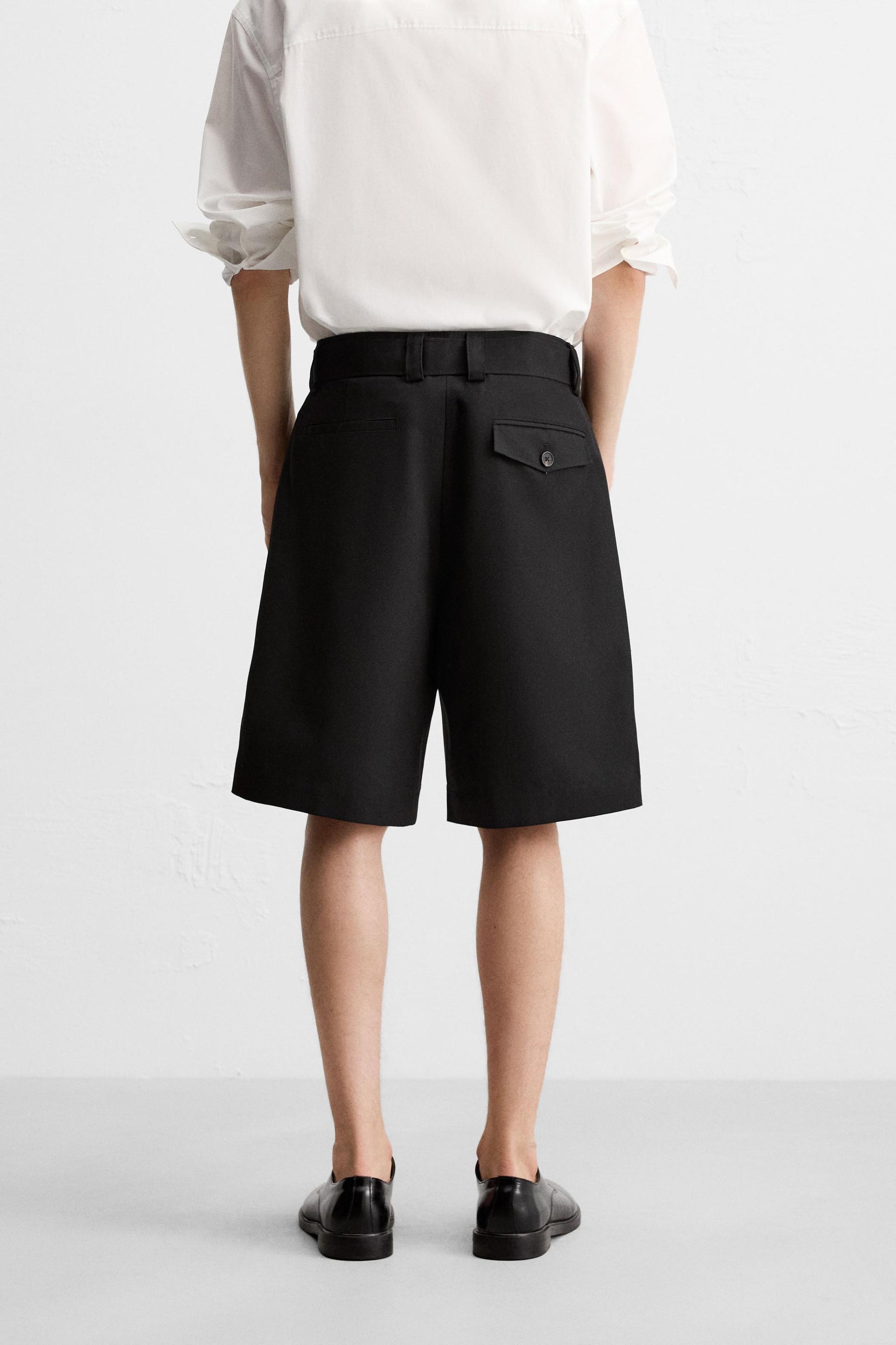 BELTED WIDE-LEG BERMUDA SHORTS - Image 3