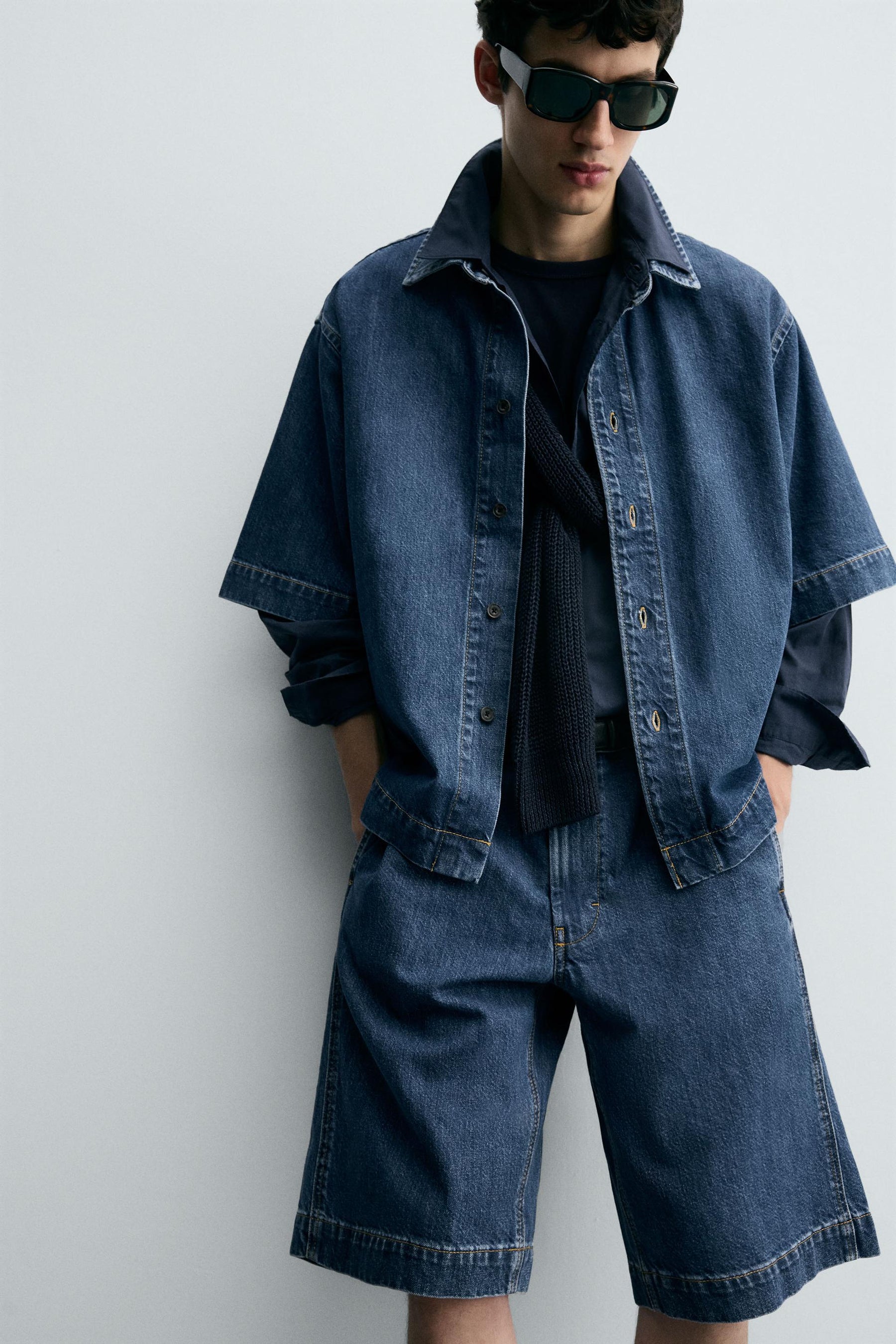 SHORT SLEEVE DENIM SHIRT - Image 6