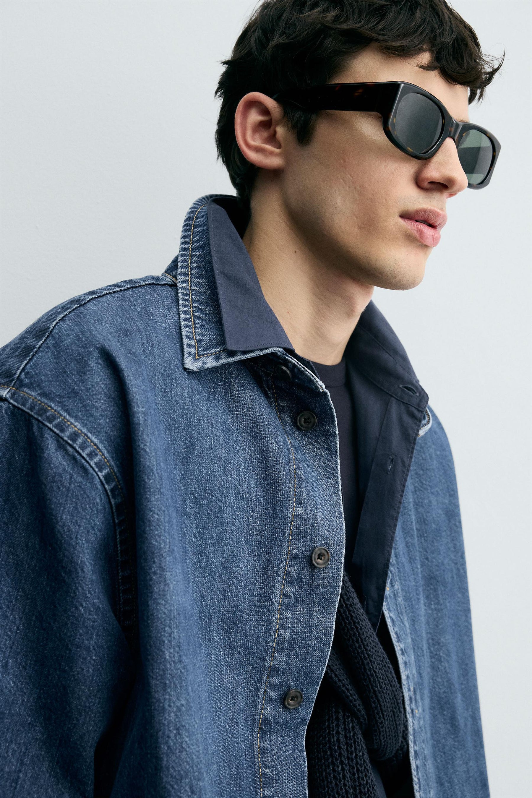 SHORT SLEEVE DENIM SHIRT - Image 7