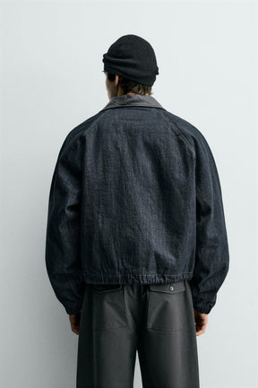 DENIM JACKET WITH CONTRAST COLLAR - Image 3